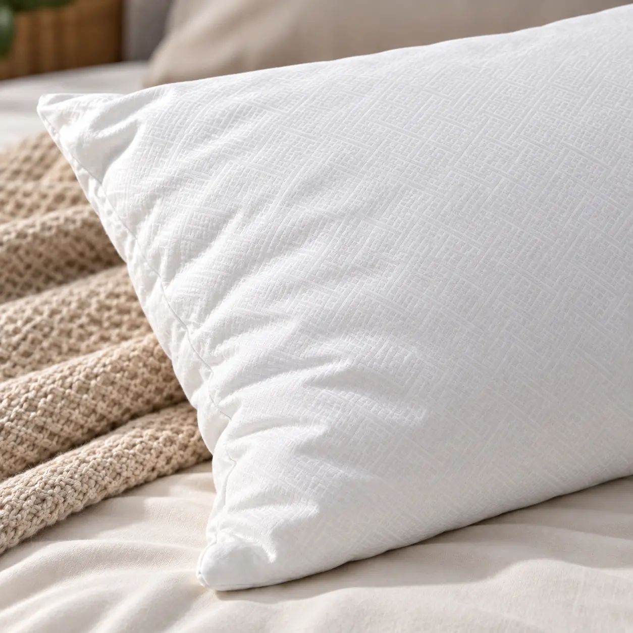 Esquina de la almohada con costura rematada